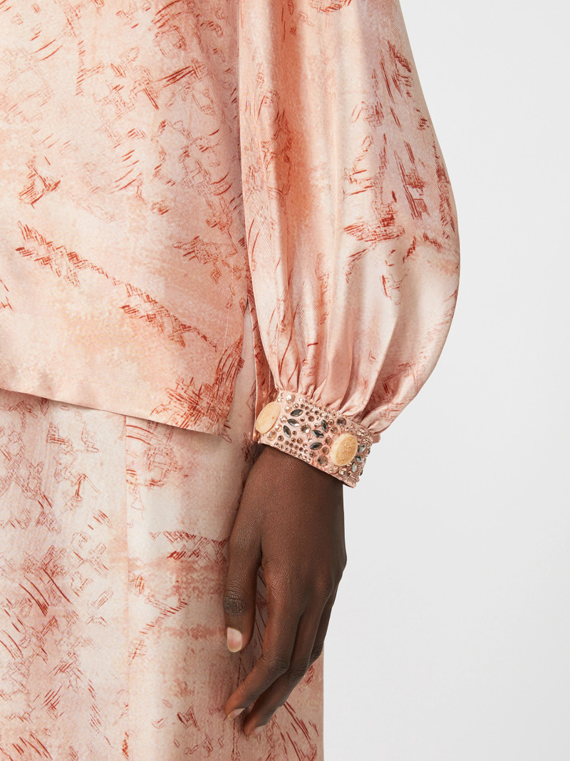 CRESPO Printed silk shirt - PINK 5