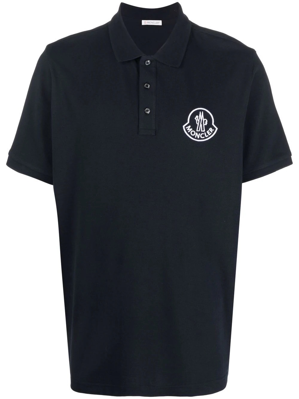 logo-embroidered cotton polo shirt - 1