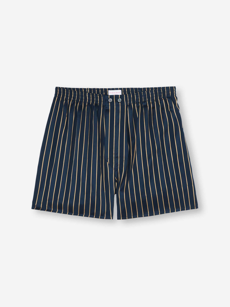 Derek Rose Men's Classic Fit Boxers Royal 224 Cotton Navy outlook