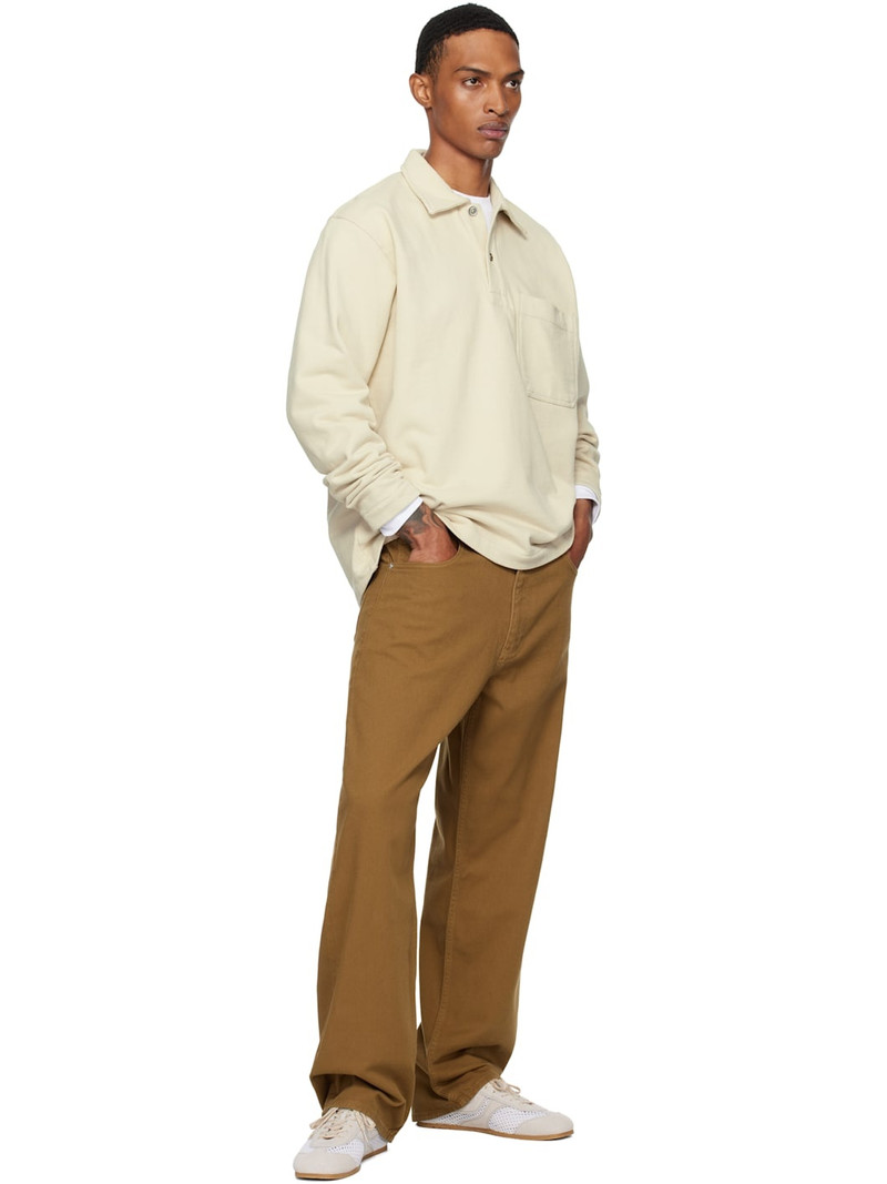 NORSE PROJECTS Beige Fraser Relaxed Organic Loopback LS Polo outlook