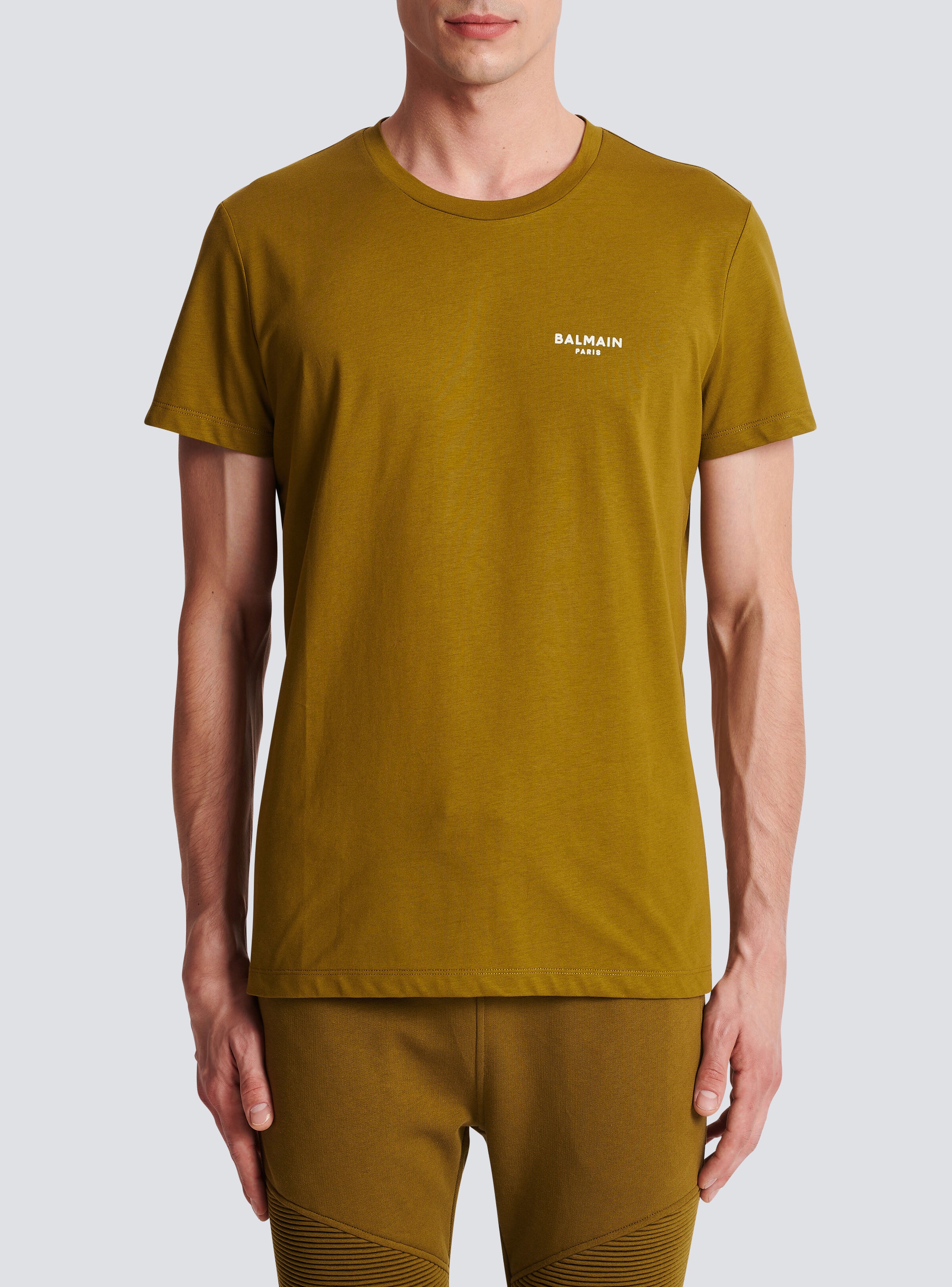 Eco-responsible cotton T-shirt with Balmain logo print - 5