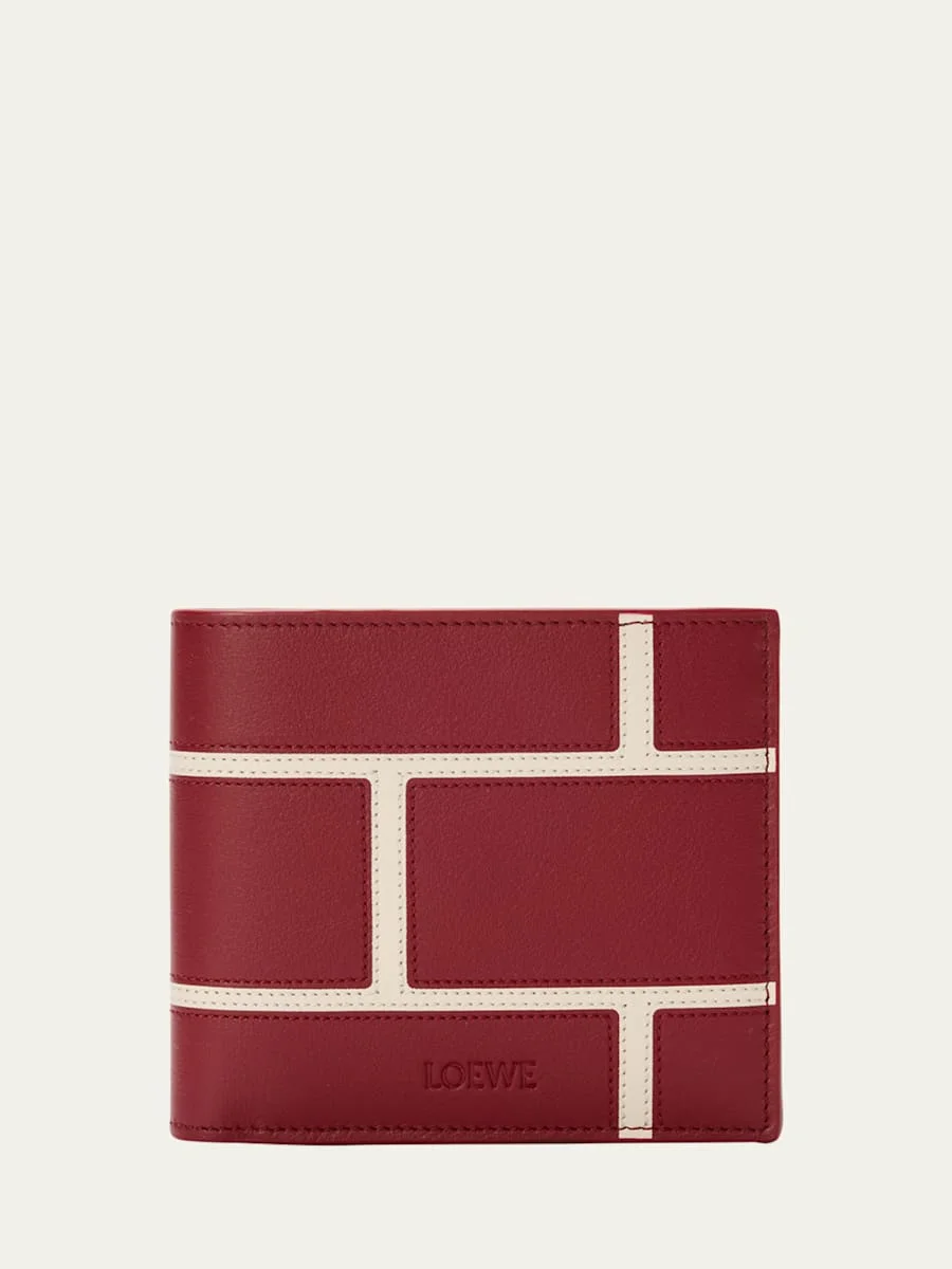 Men's Brick Leather Bifold Wallet - 1
