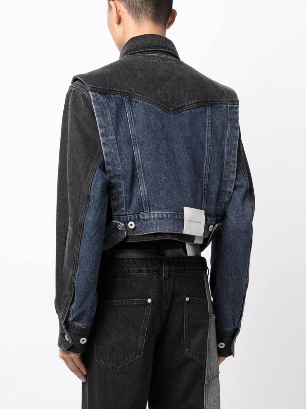 reversible cropped denim jacket - 4