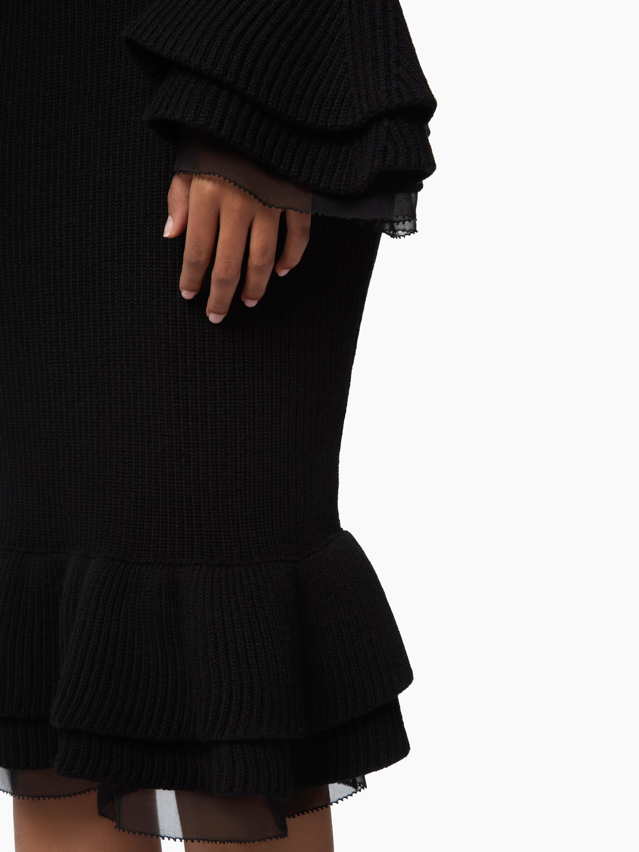 Midi Ruffled Wool Skirt - 3