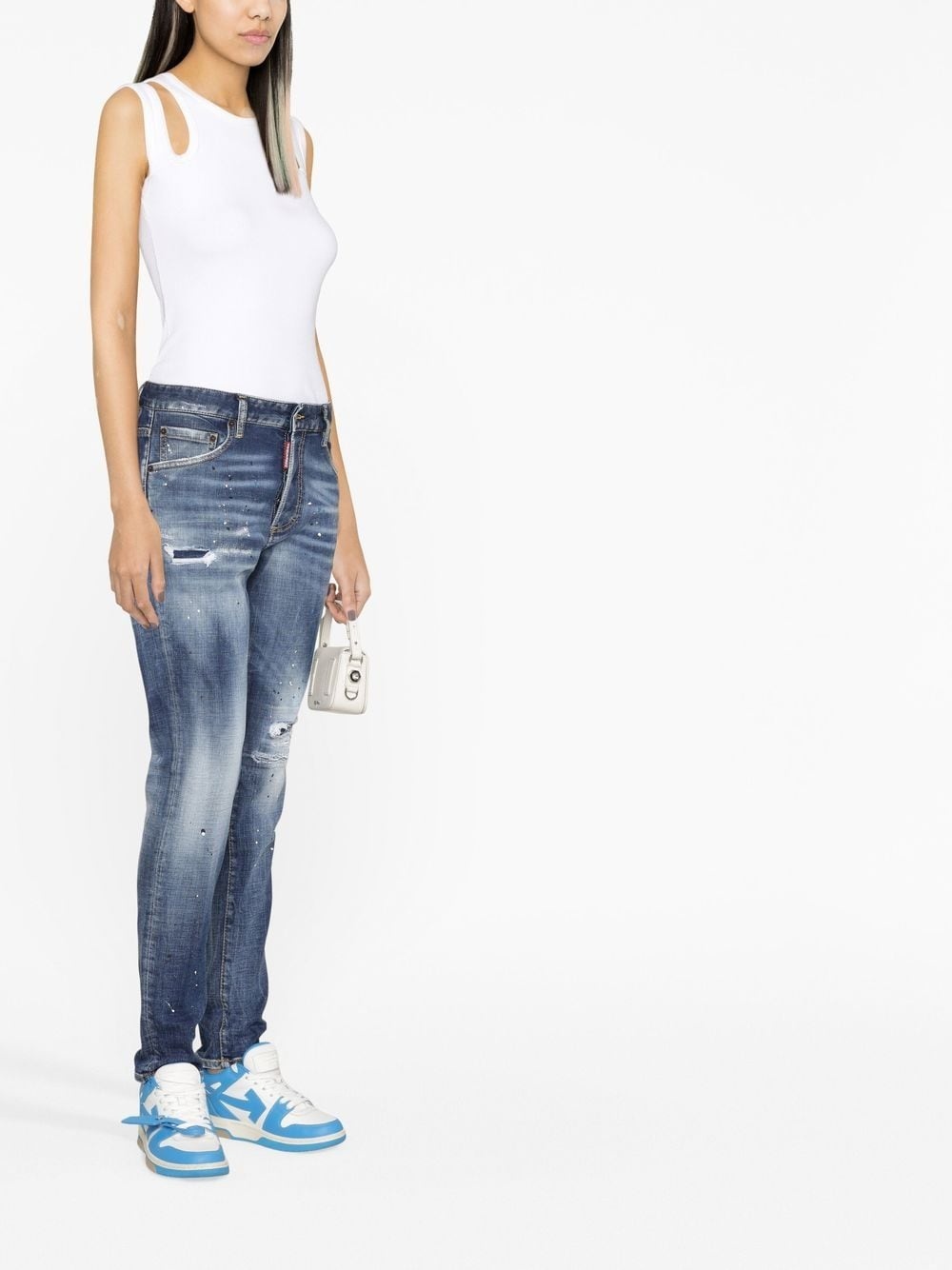 distressed-finish denim jeans - 3