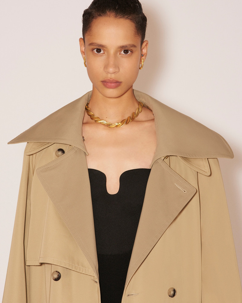 MANTAS - Bonded twill trench coat - Beige 10