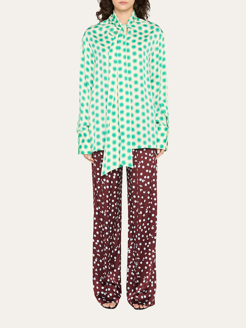 DIANE VON FURSTENBERG x Henry Zankov Eldridge Oversized Sunburst Tie-Neck Top outlook