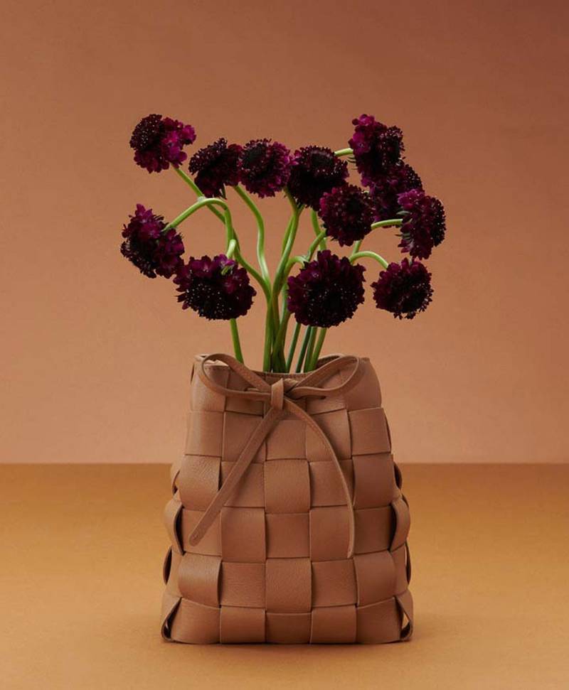 UPCYCLED WOVEN MINI BUCKET BAG 6