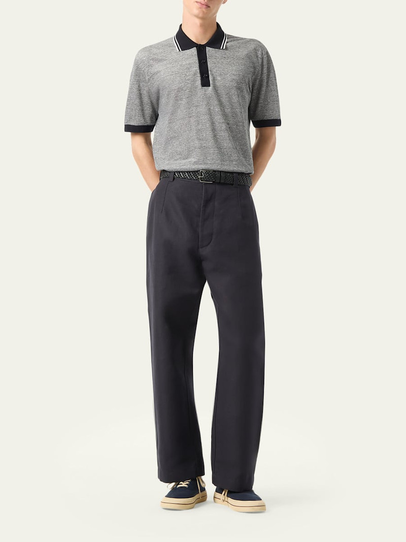 Loro Piana Men's Sciabecco Linen and Cotton Polo Shirt outlook