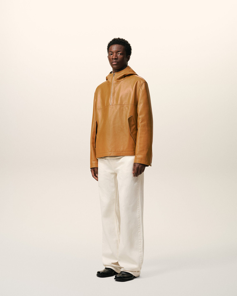 YELLOW COW LEATHER HOODED JACKET 6