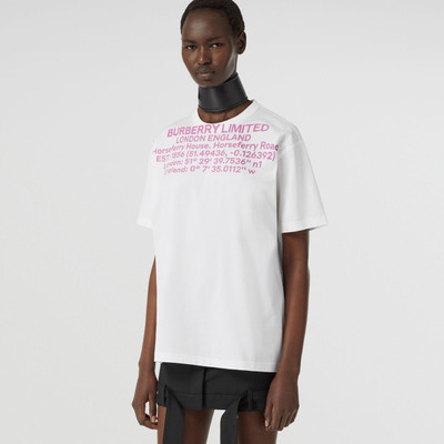 Burberry Location Print Cotton Oversized T-shirt outlook