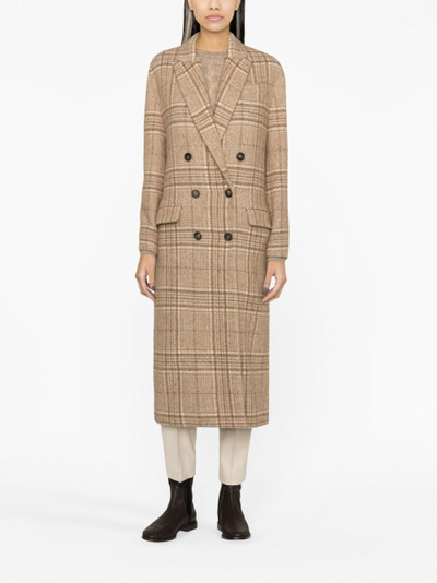 Brunello Cucinelli plaid double-breasted coat outlook