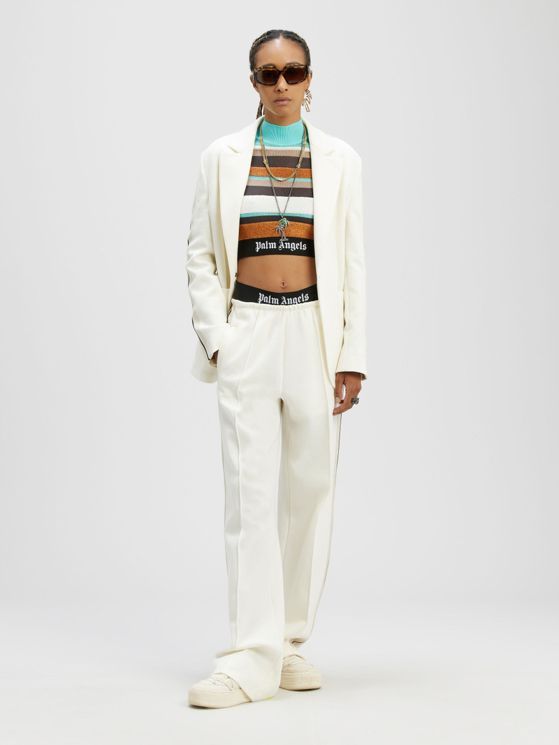 Palm Angels Lurex Stripes Knit Logo Top outlook