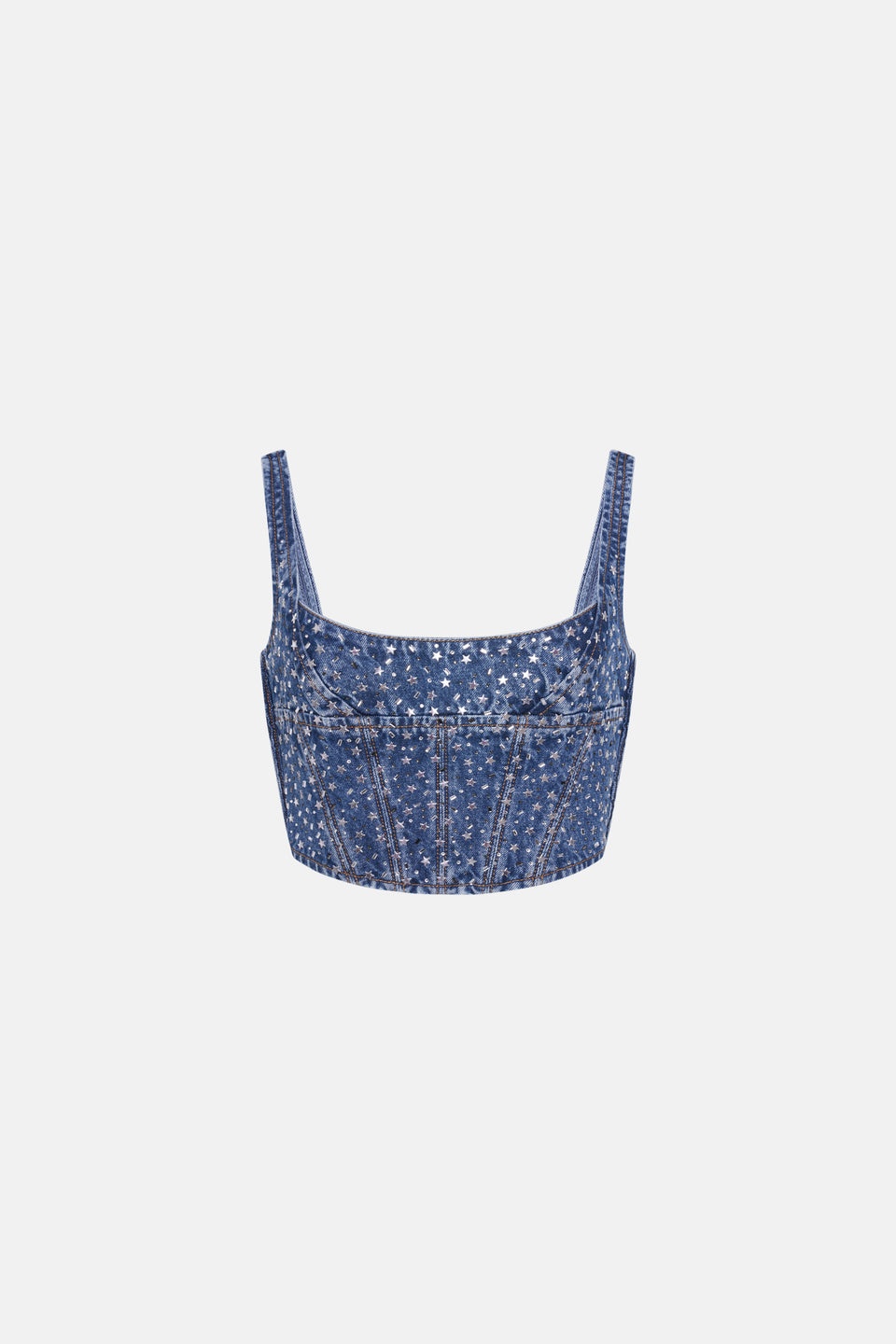 DENIM BUSTIER WITH HOTFIX - 1