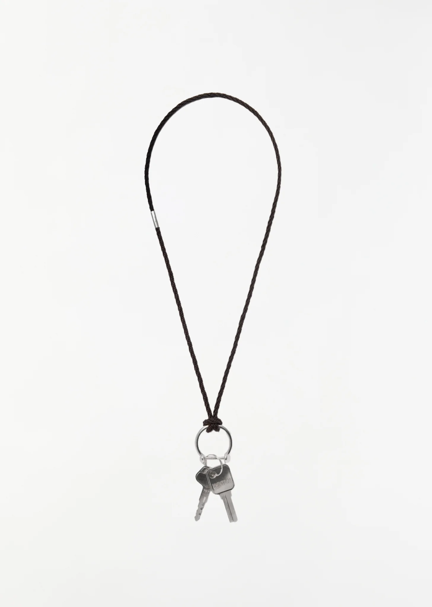 Braided Leather Keyring Necklace - 1