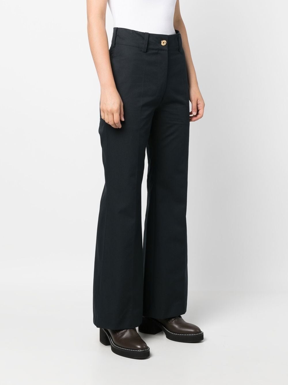 high-waisted flared trousers - 3