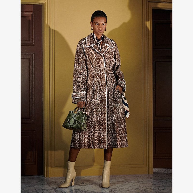 Brown python trench coat 4