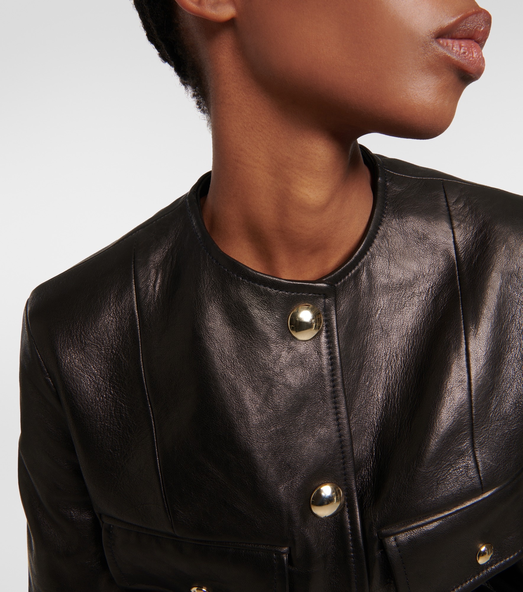 Laybin cropped leather jacket - 5
