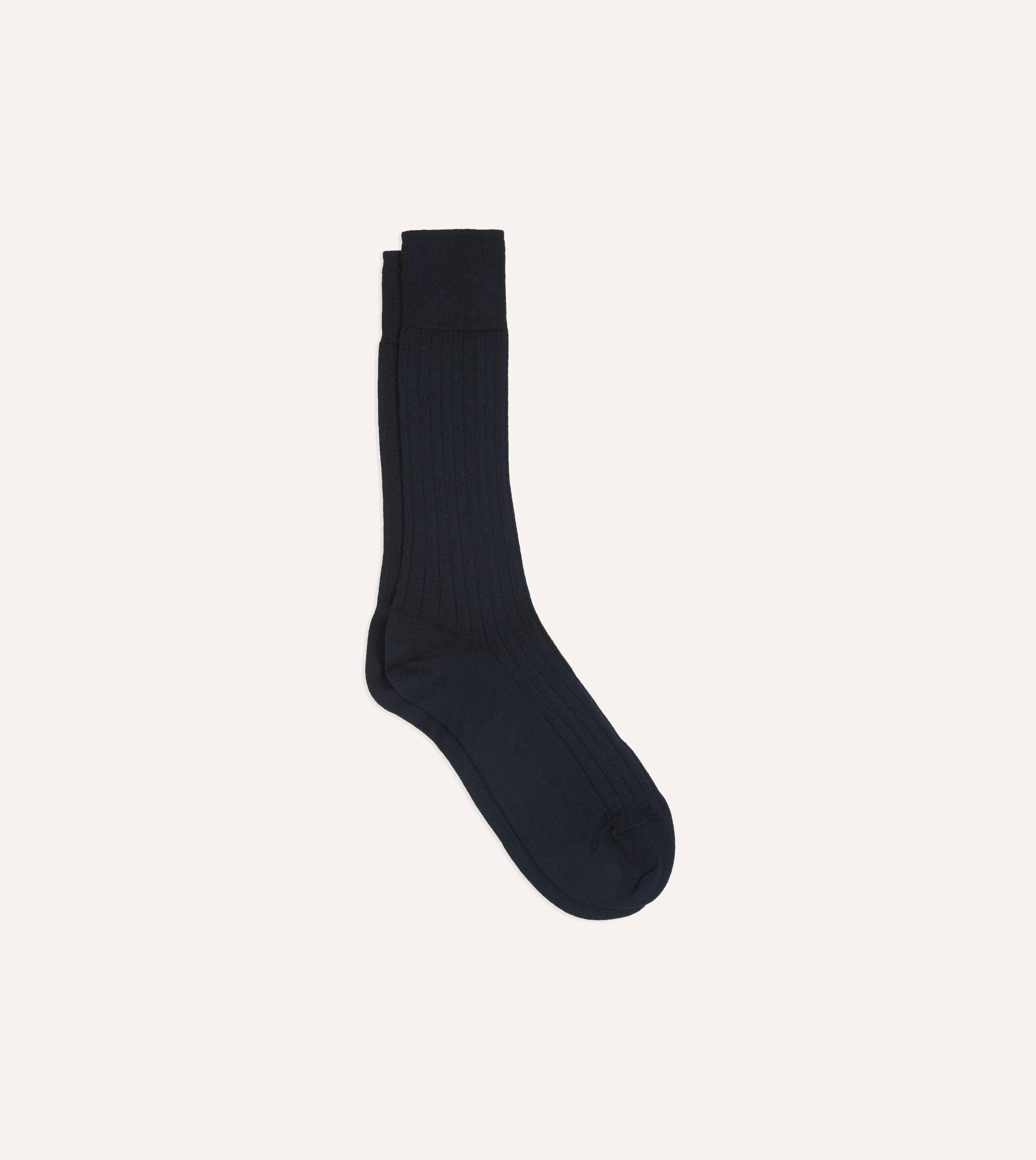 Navy Cotton Mid-Calf Socks - 1