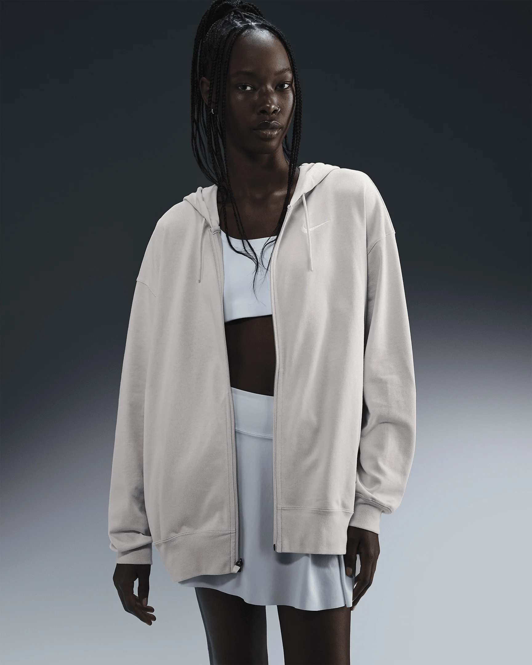 Nike Sportswear Women's Oversized Jersey Full-Zip Hoodie - 1