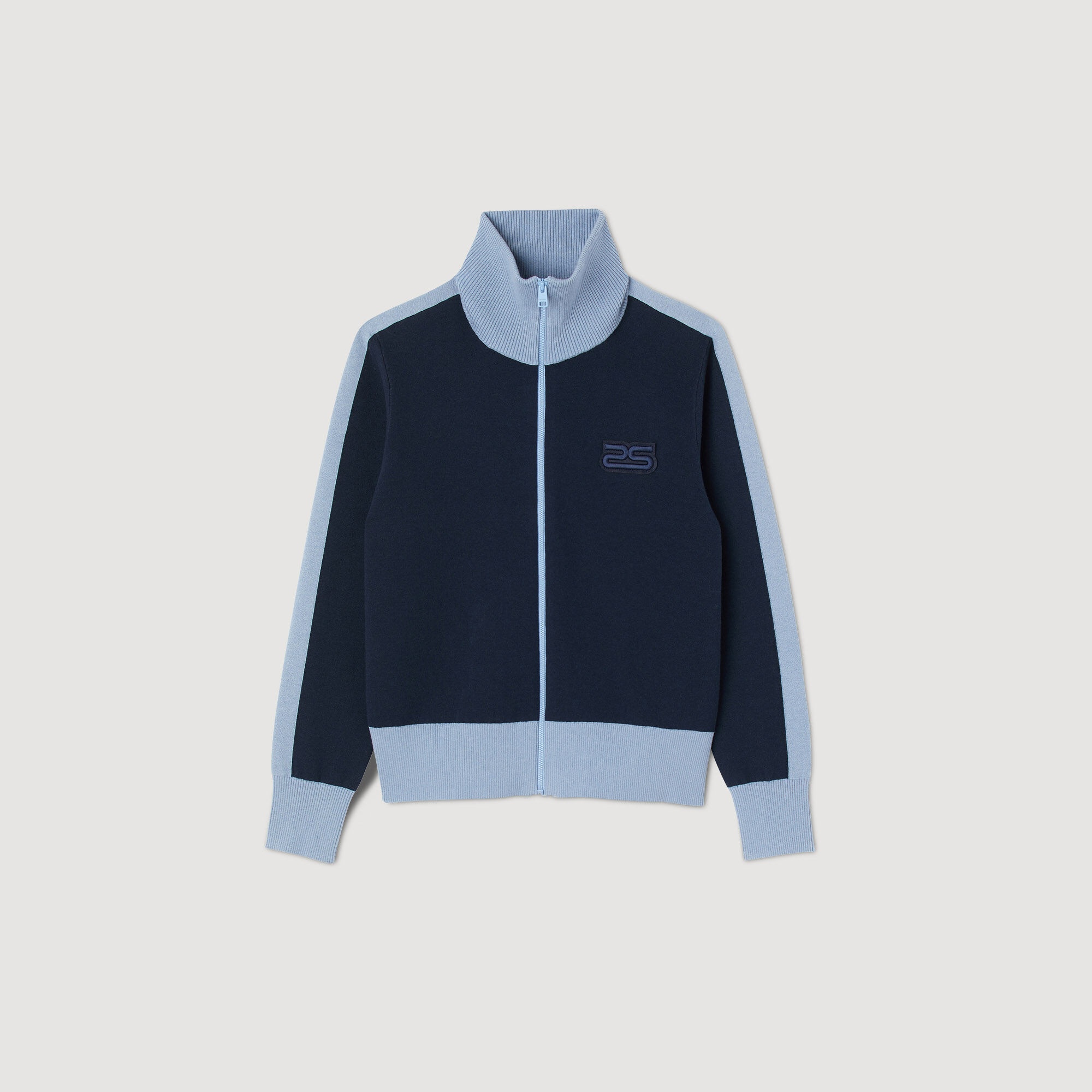 TWO-TONE KNIT CARDIGAN - 1