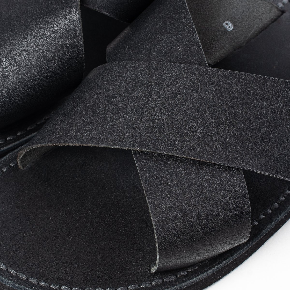 OGL-DRSOLE-CROSS-BLK OGL X Dr. Sole Leather Cross Sandals - Black - 6