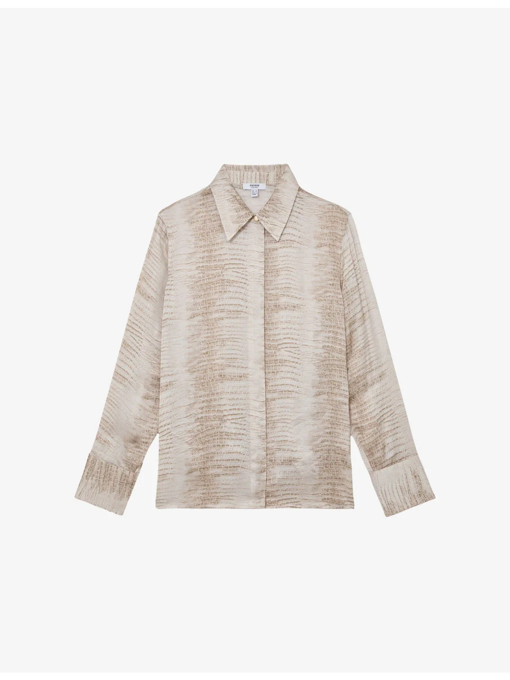 Annie Snake-Print Satin Shirt - 1