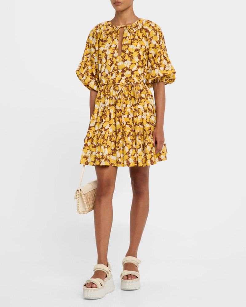 APIECE APART Cefalu Tiered Organic Cotton Voile Mini Dress outlook