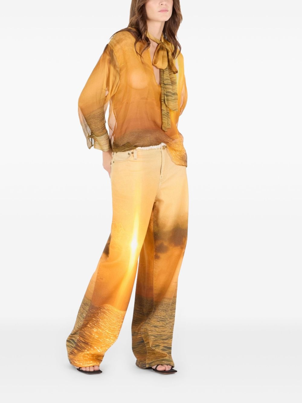 graphic-print trousers - 2