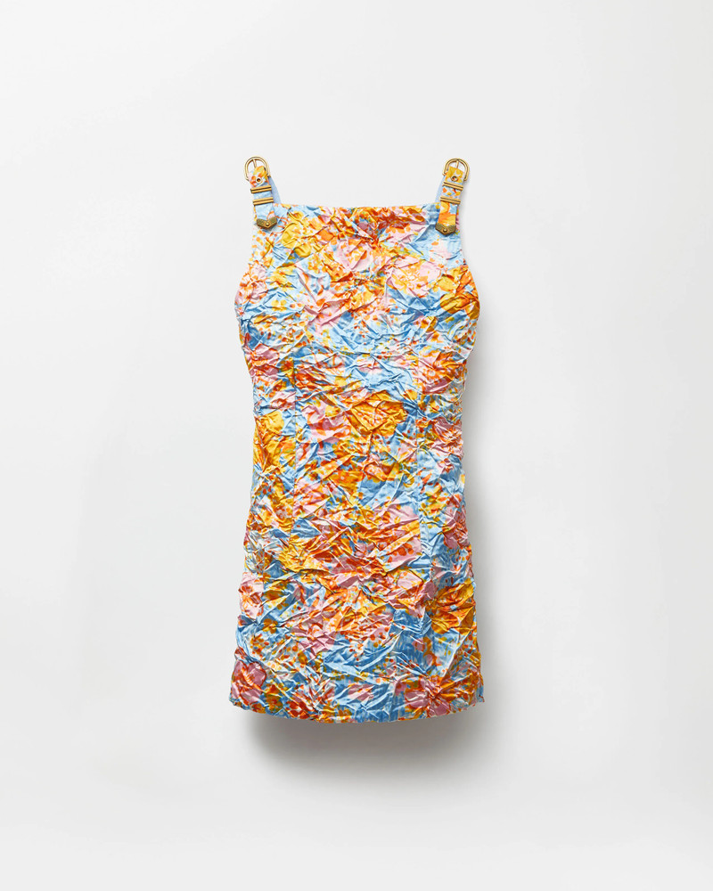 Printed Silk Duchesse Mini Dress 1