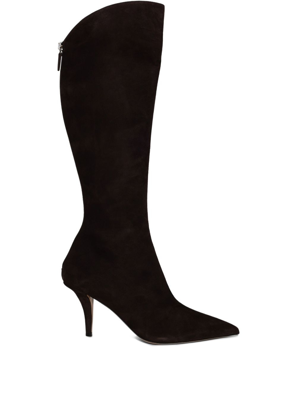 75mm pointed-toe suede knee-high boots - 1