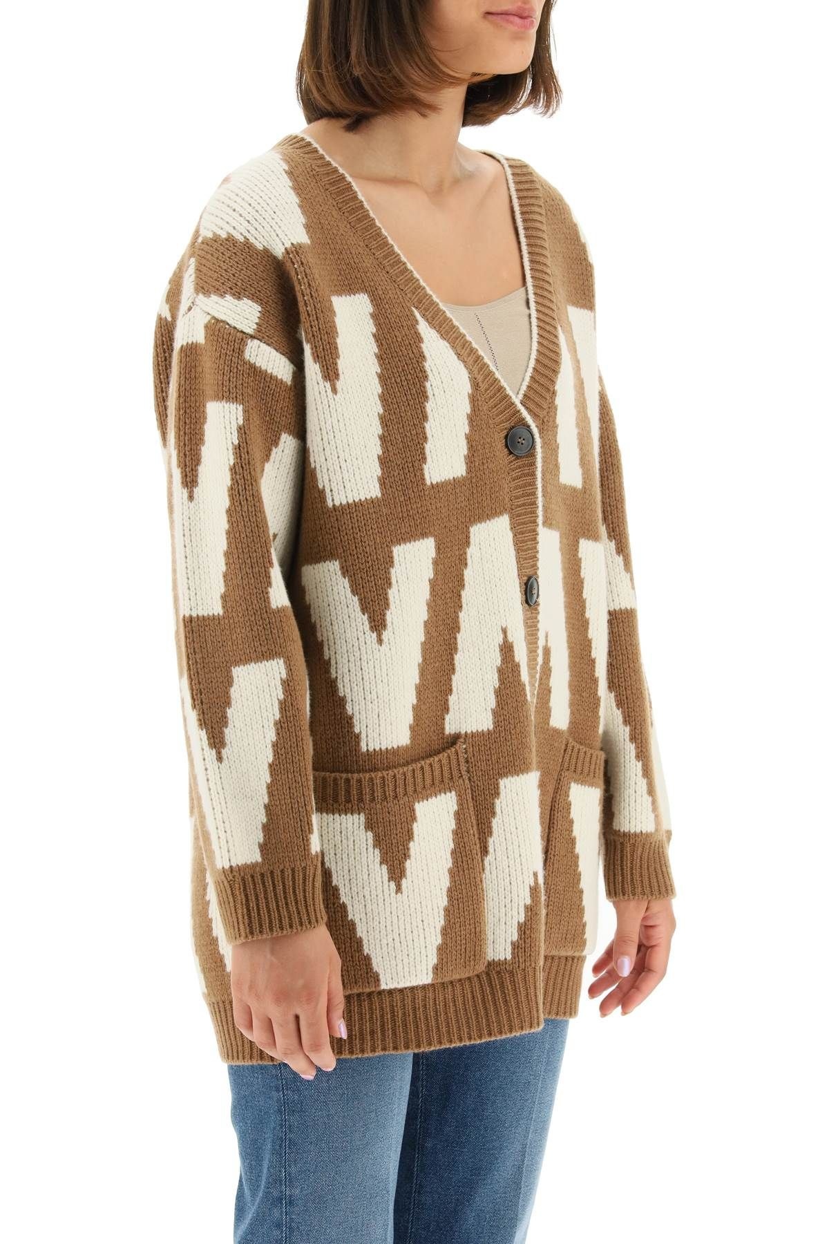 OPTICAL WOOL CARDIGAN - 3