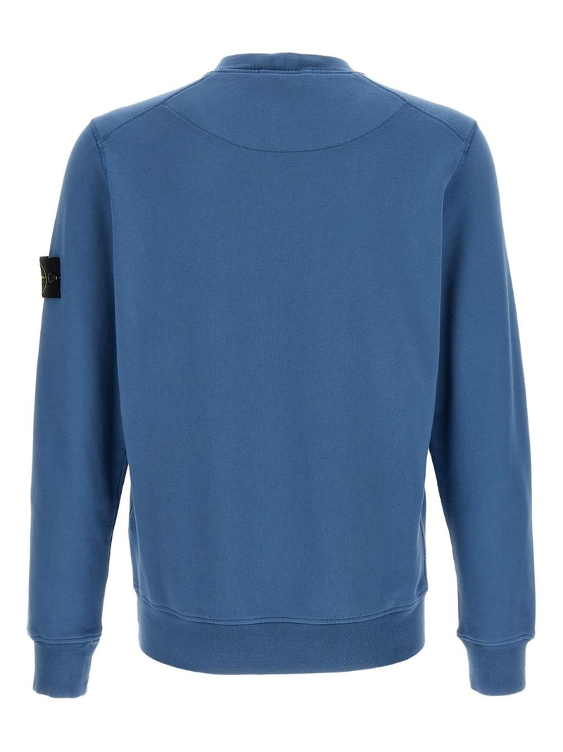 Stone Island brushed cotton logo-badge sweatshirt outlook