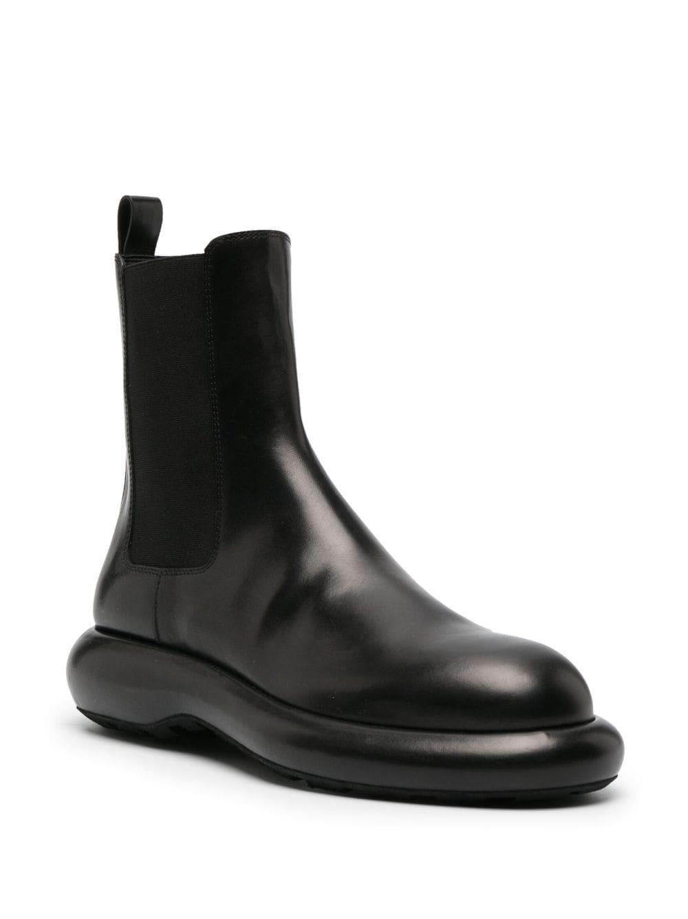 round-toe leather ankle boots - 2