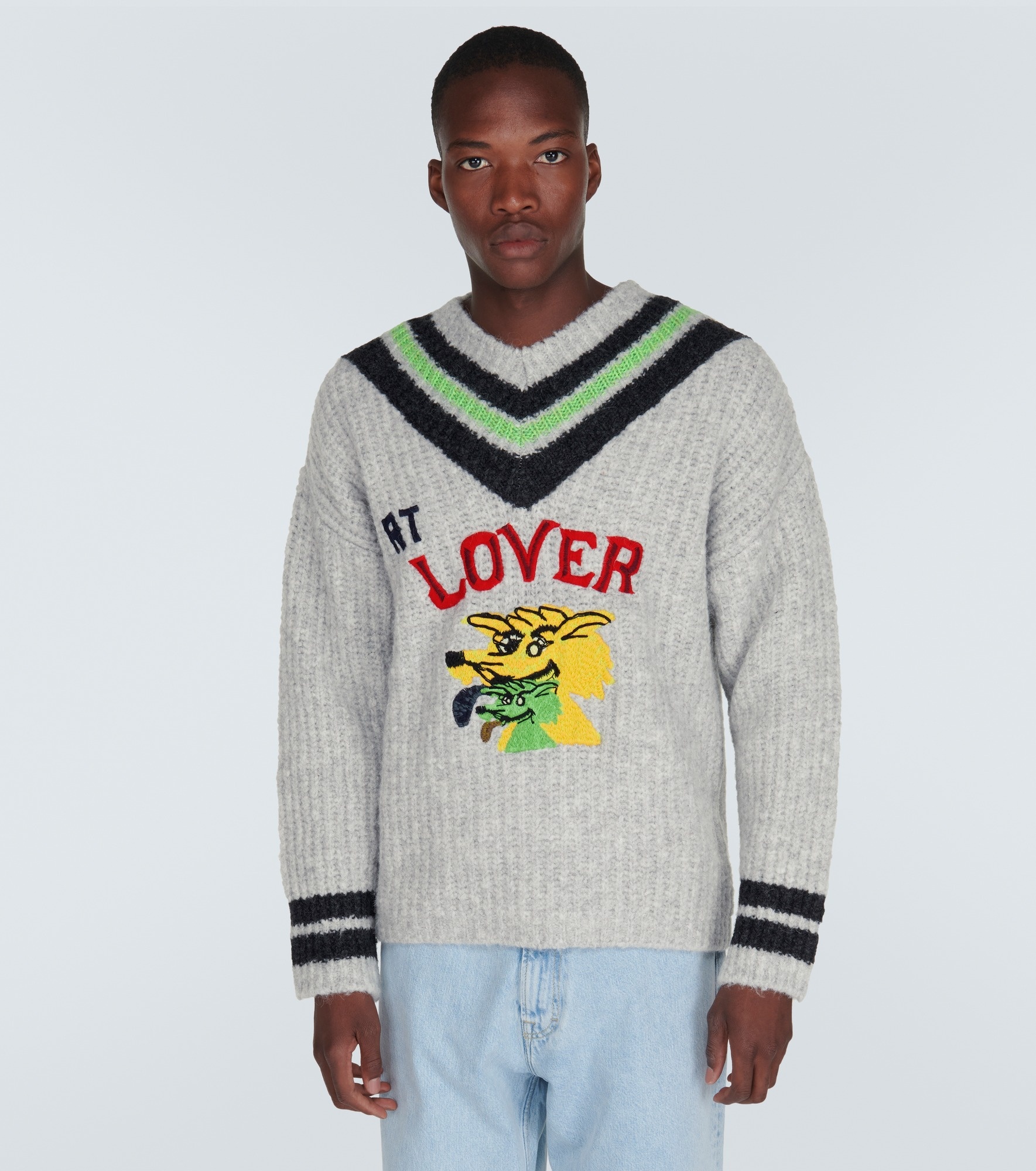 Embroidered wool-blend sweater - 3
