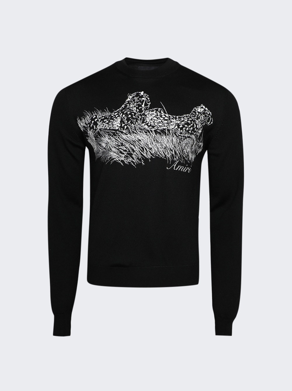 Cheetah Logo Crewneck Sweater Black - 1