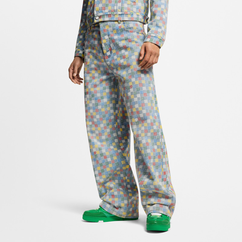 Louis Vuitton Damier Denim Wide-Leg Pants outlook