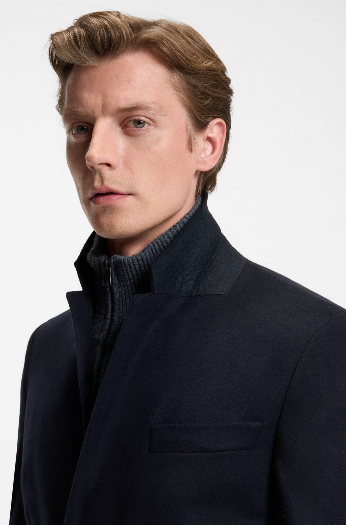 BECKHAM X BOSS SLIM-FIT COAT IN WOOL AND CASHMERE - 3