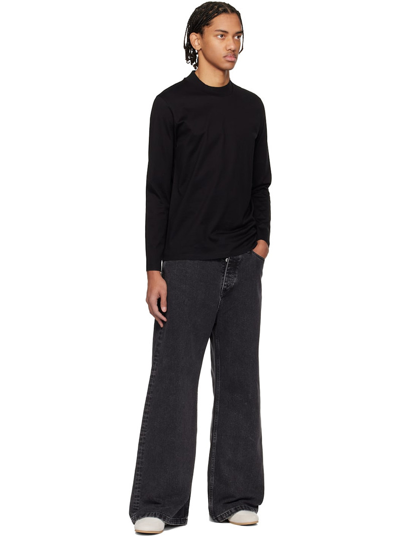 HUGO Black Mercerised Cotton Slim-Fit T-shirt outlook