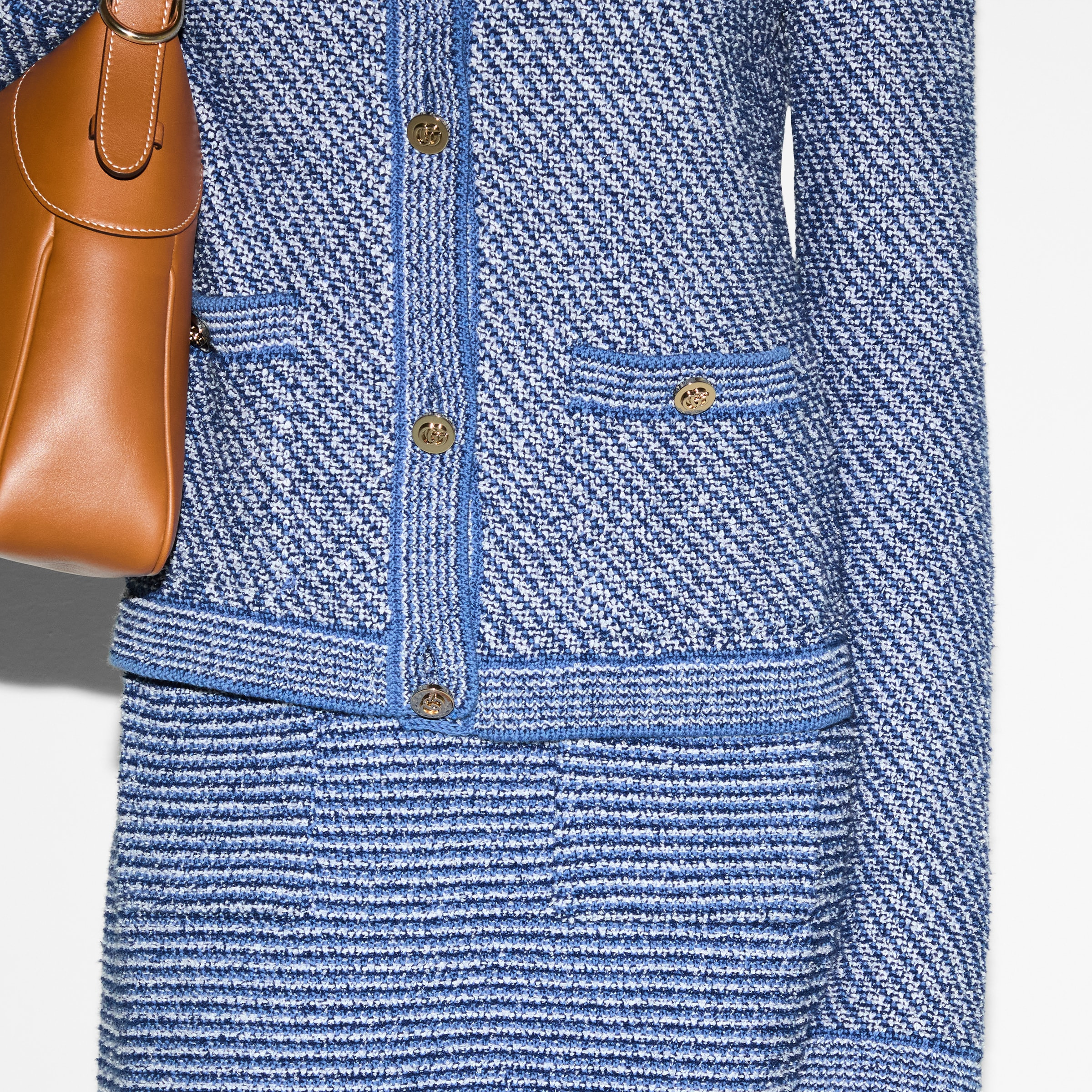 Fine cotton crewneck cardigan - 5