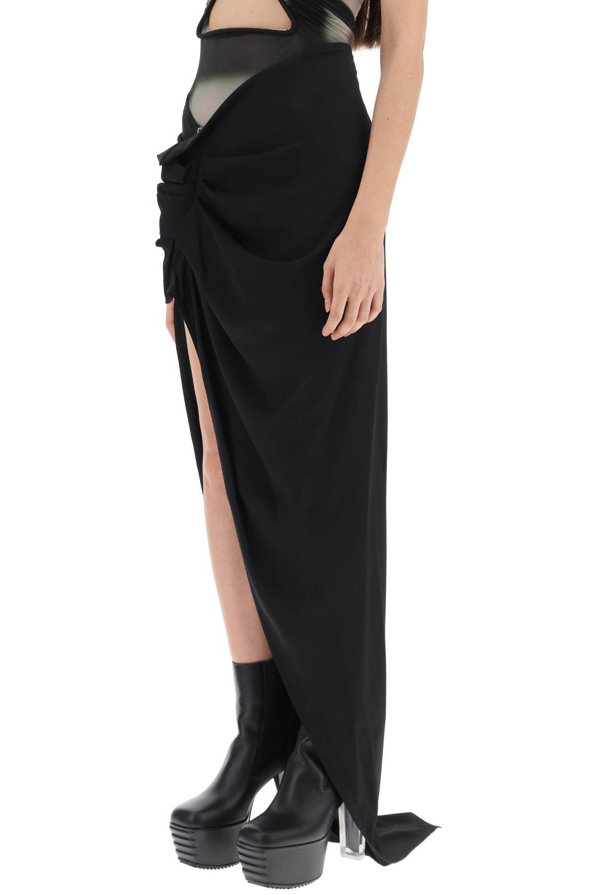 DRAPED SKIRT WITH SLIT AND TRAIN - 6