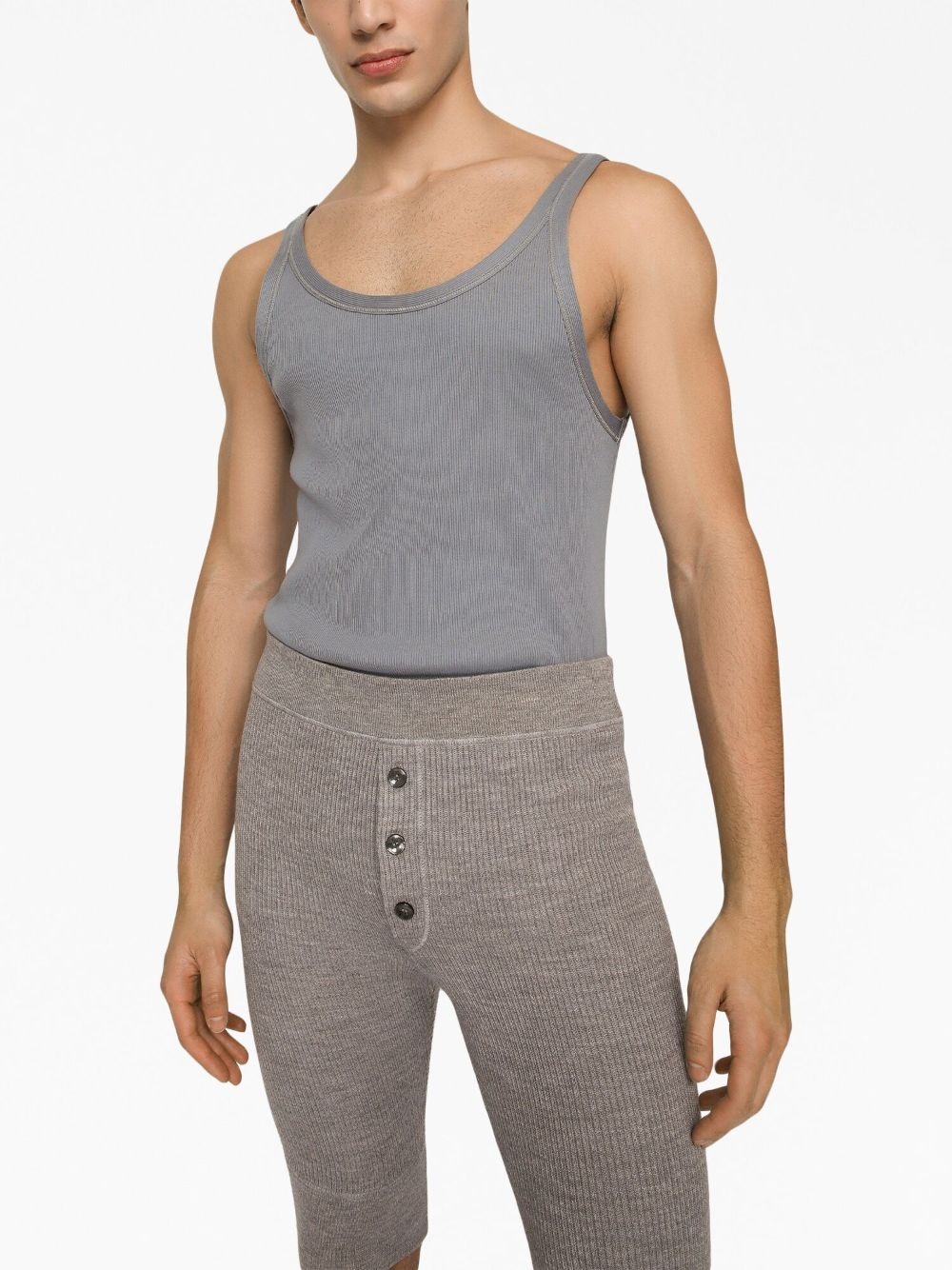 scoop-neck cotton tank top - 3