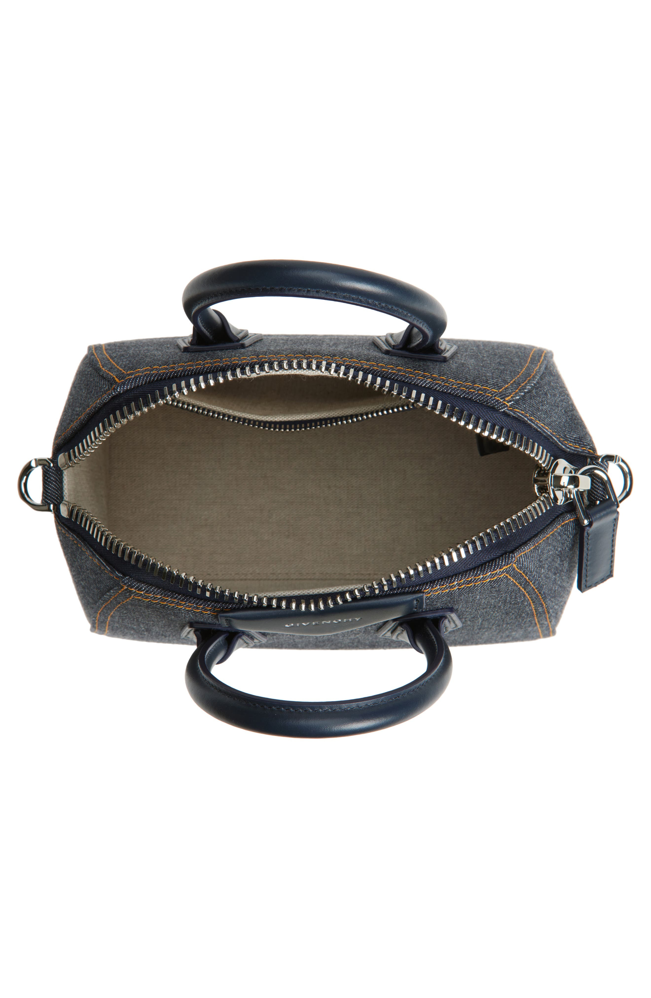 Givenchy Mini Antigona Denim & Leather Satchel in Indigo Blue at Nordstrom - 3
