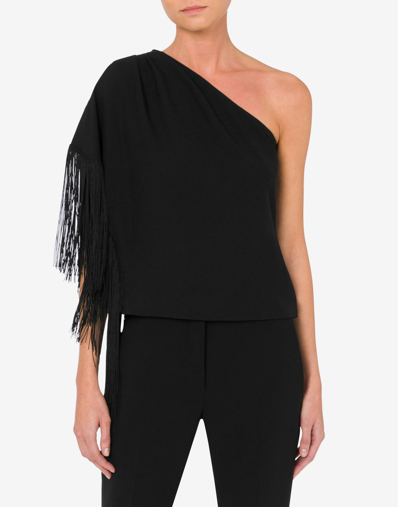 Moschino ONE-SHOULDER TOP WITH FRINGES outlook