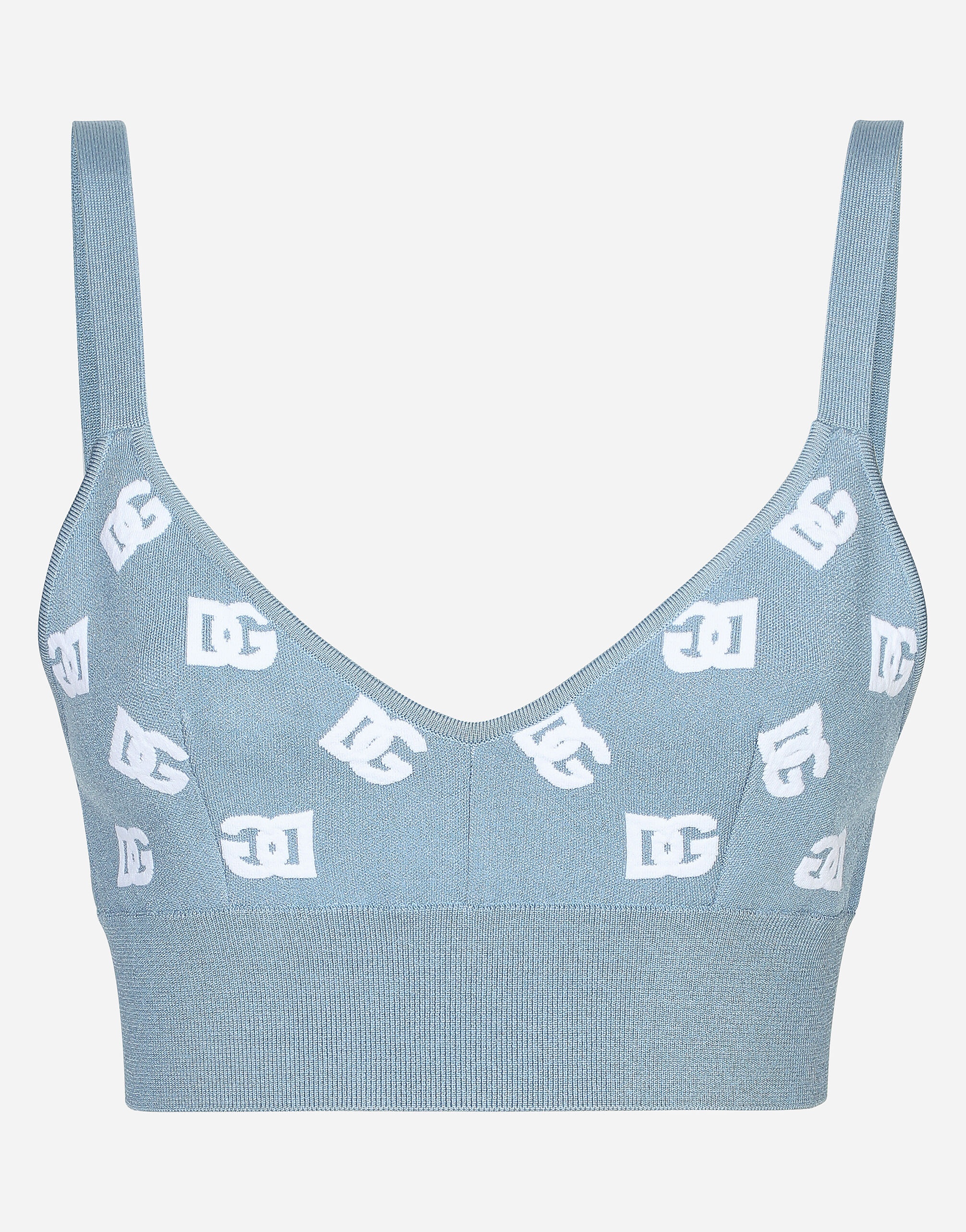 Viscose bralette top with jacquard DG logo - 1