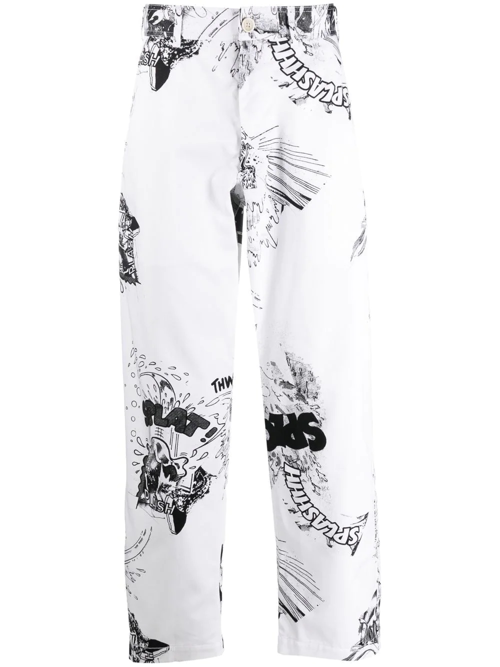 comic-print cotton trousers - 1