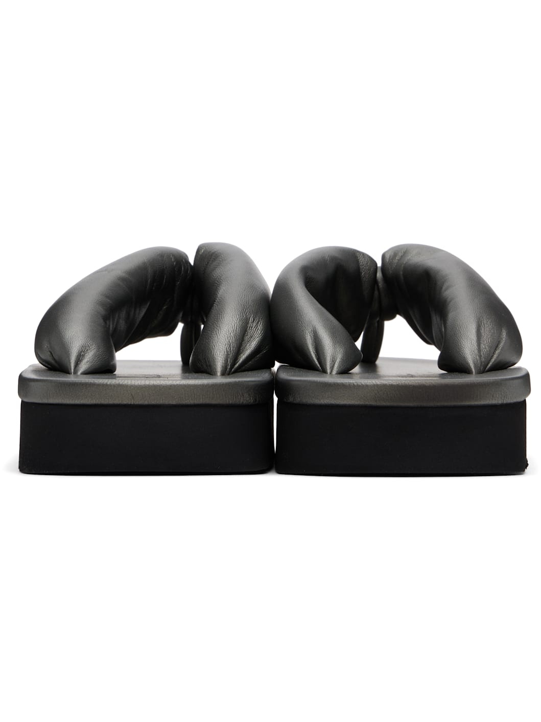 Gunmetal Hollywood Peached Lambskin Flip-Flops - 2