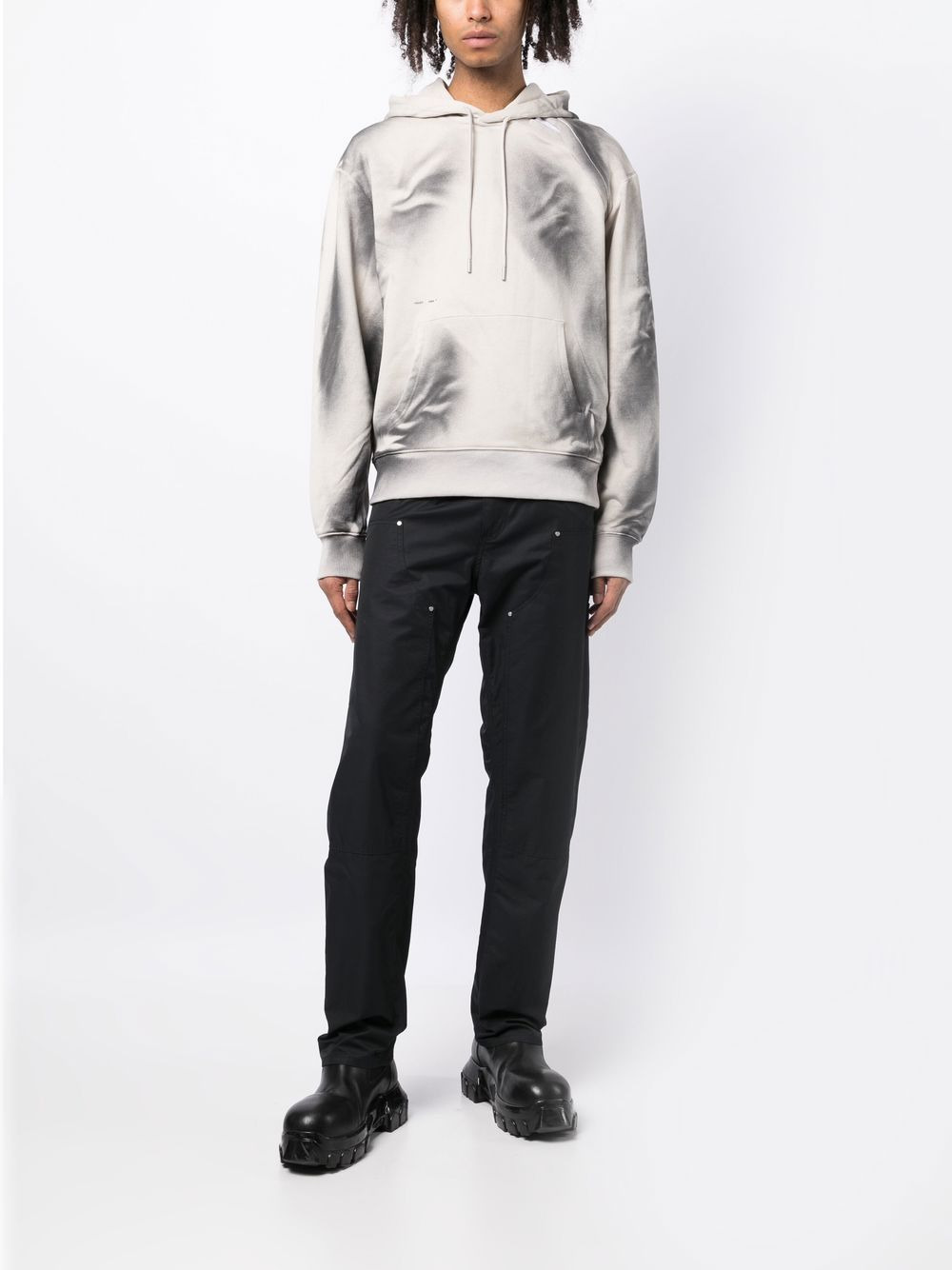 abstract-print cotton hoodie - 2