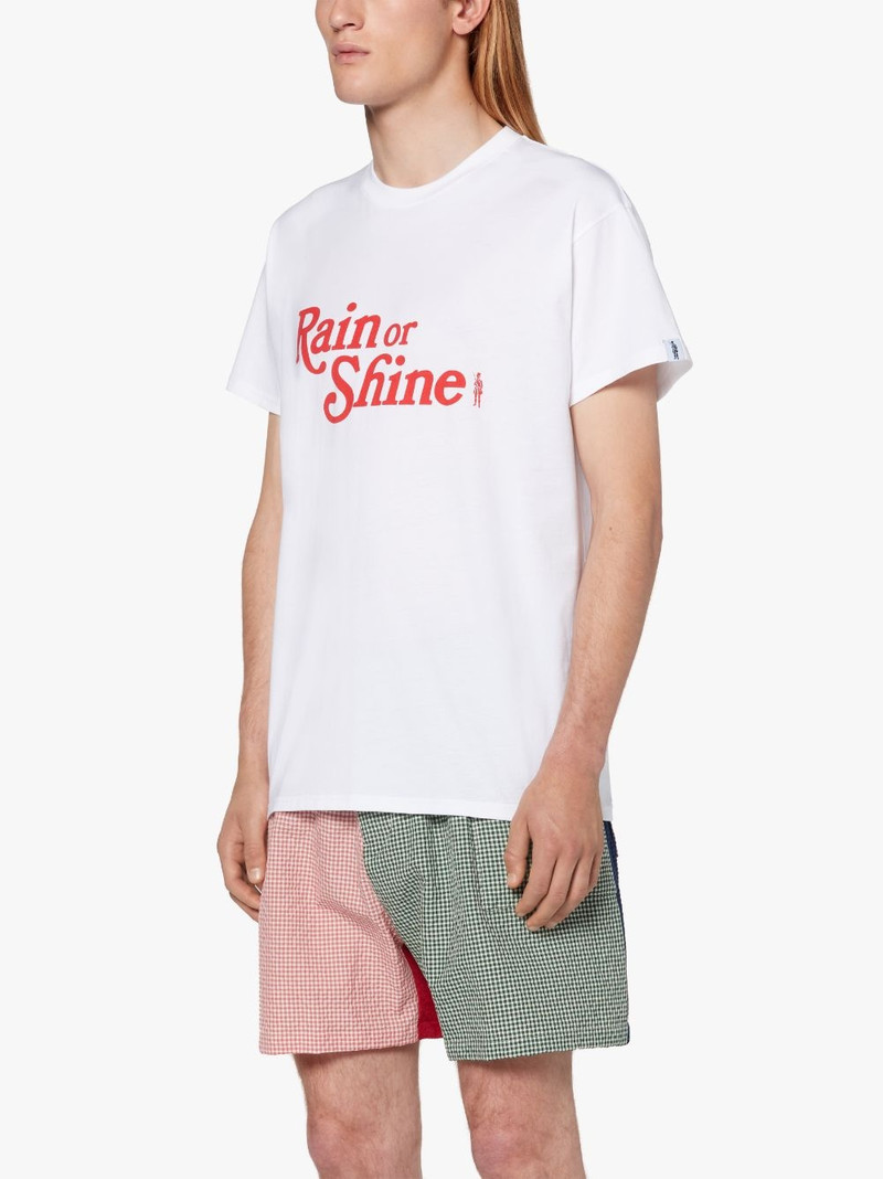 WHITE X RED COTTON RAIN OR SHINE T-SHIRT 3