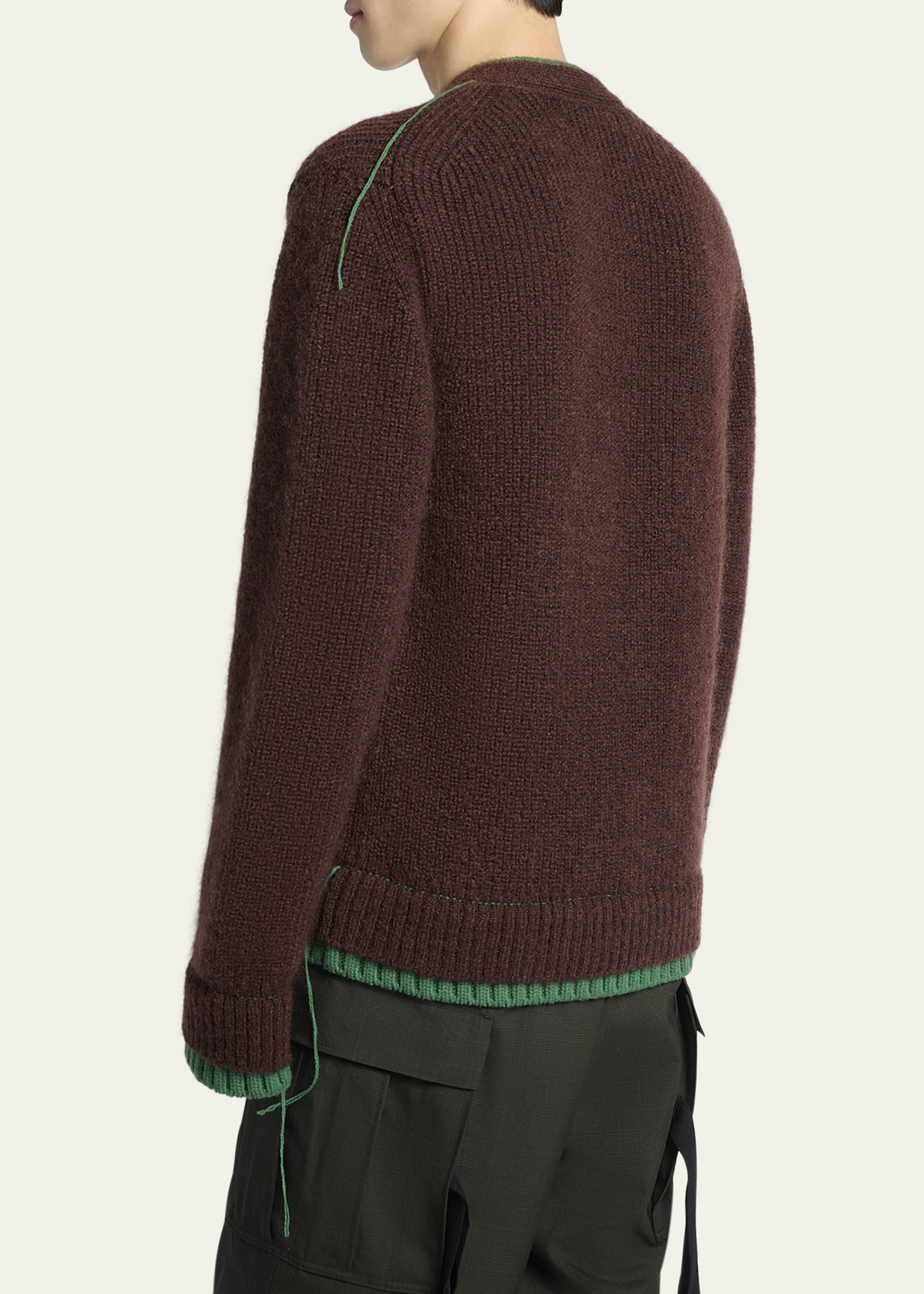 Men's Two-Tone Mohair Knit Cardigan - 3